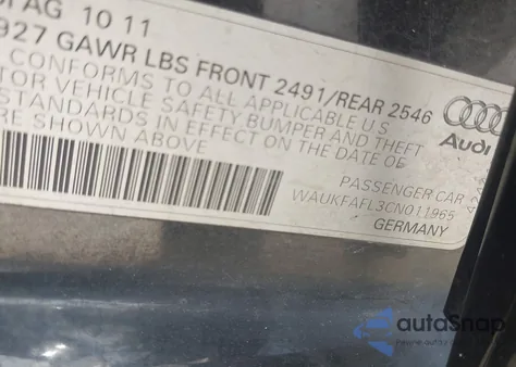 2012 Audi A4 2.0T Premium z USA, uszkodzony, nr VIN WAUKFAFL3CN011965